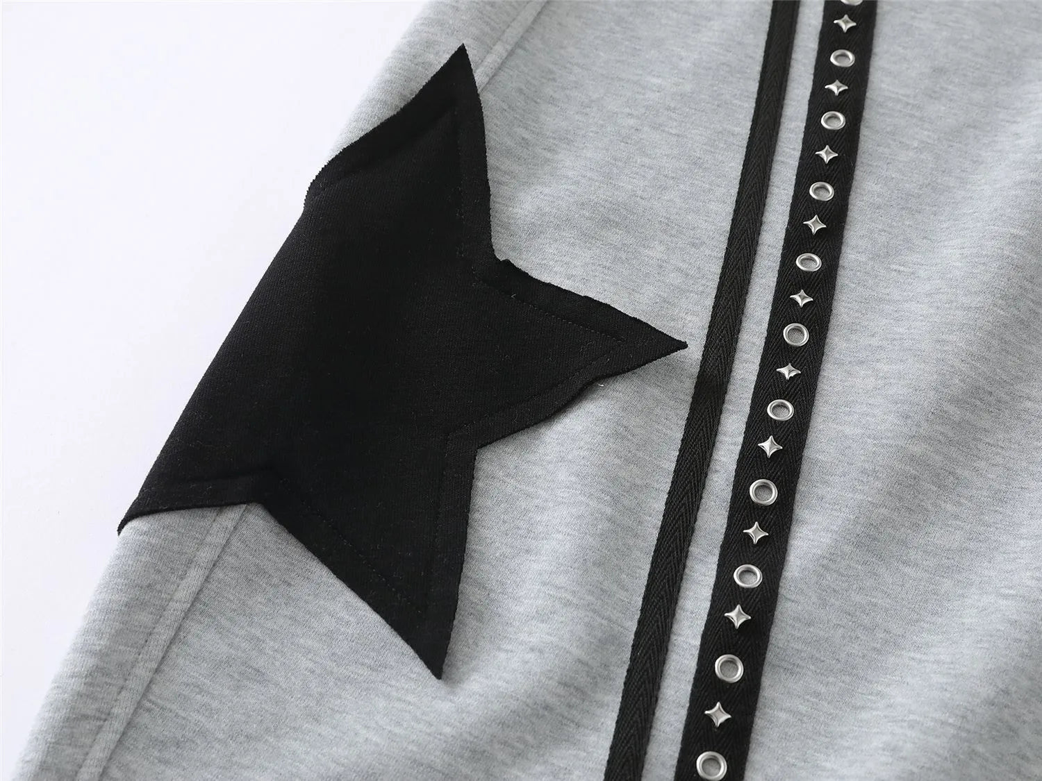 Retro Star Patch Drawstring Casual Sweatpants