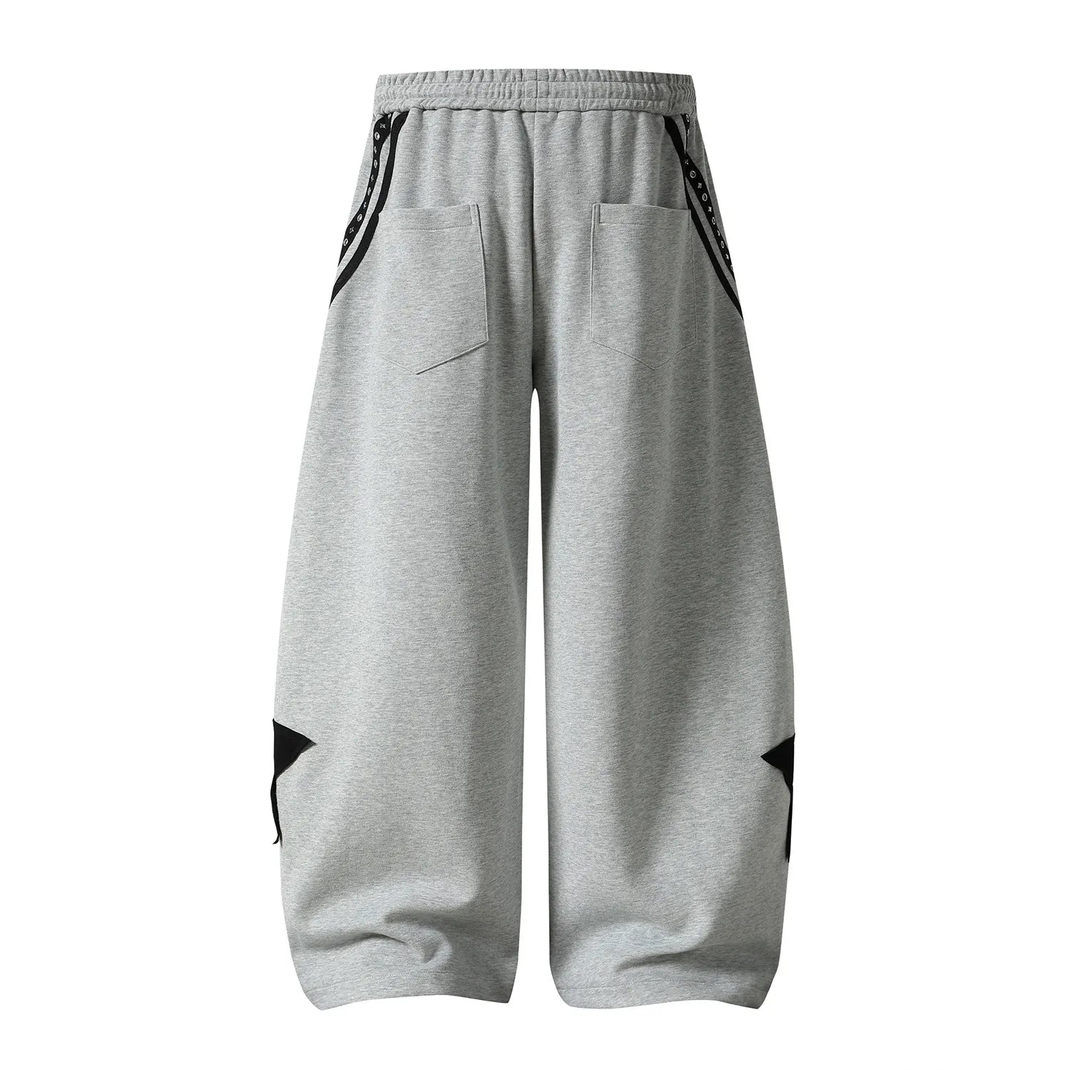 Retro Star Patch Drawstring Casual Sweatpants