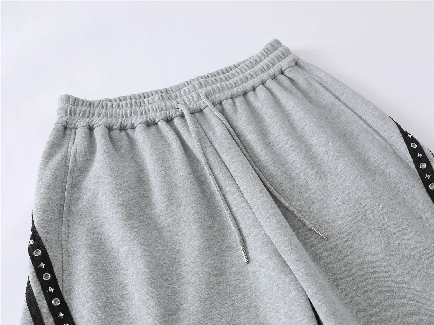 Retro Star Patch Drawstring Casual Sweatpants